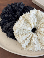 Load image into Gallery viewer, Floral Mesh Scrunchie  White Black  Women N6C014
