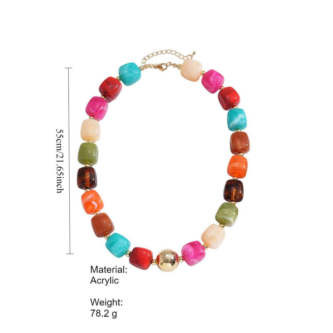 Oversized Acrylic Ombre Geometric Choker Artistic N6H060
