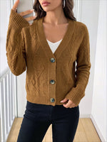 Load image into Gallery viewer, Chunky Knit V-Neck Cardigan Women Loose Fit N6G274
