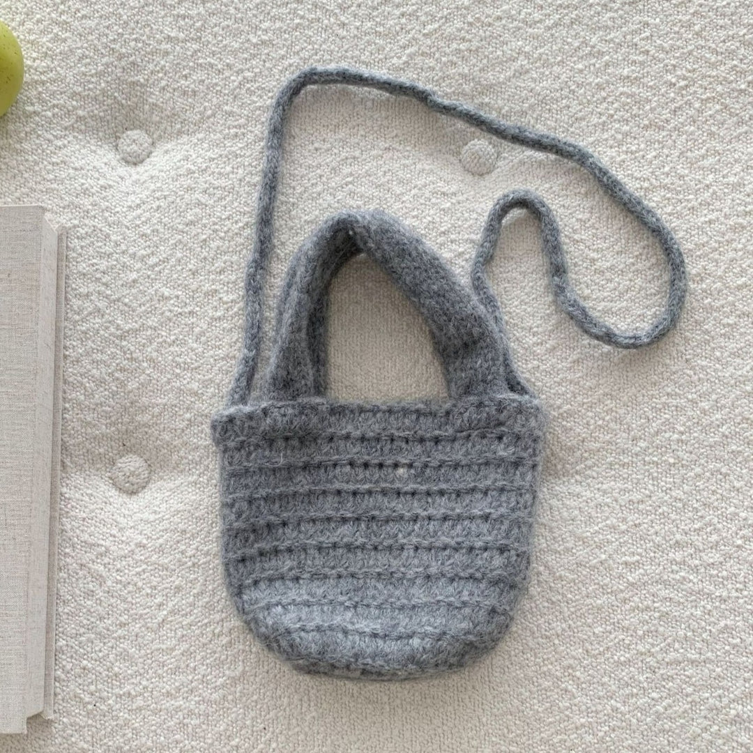 Knit Handbag Crossbody Bag Solid Color Women N6H316