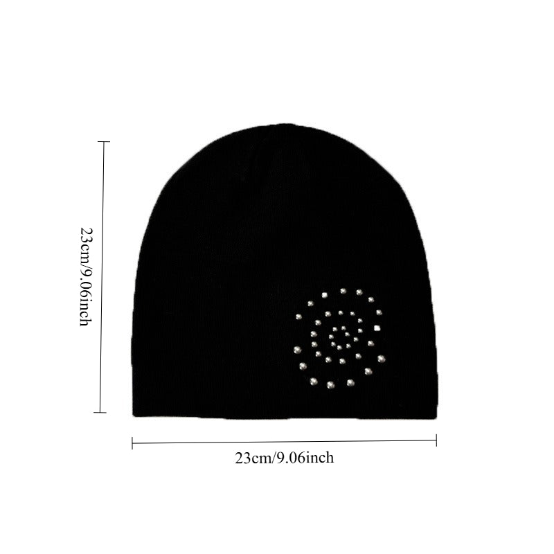 Women's Acrylic Blend Rhinestone Knit Beanie N6J126
