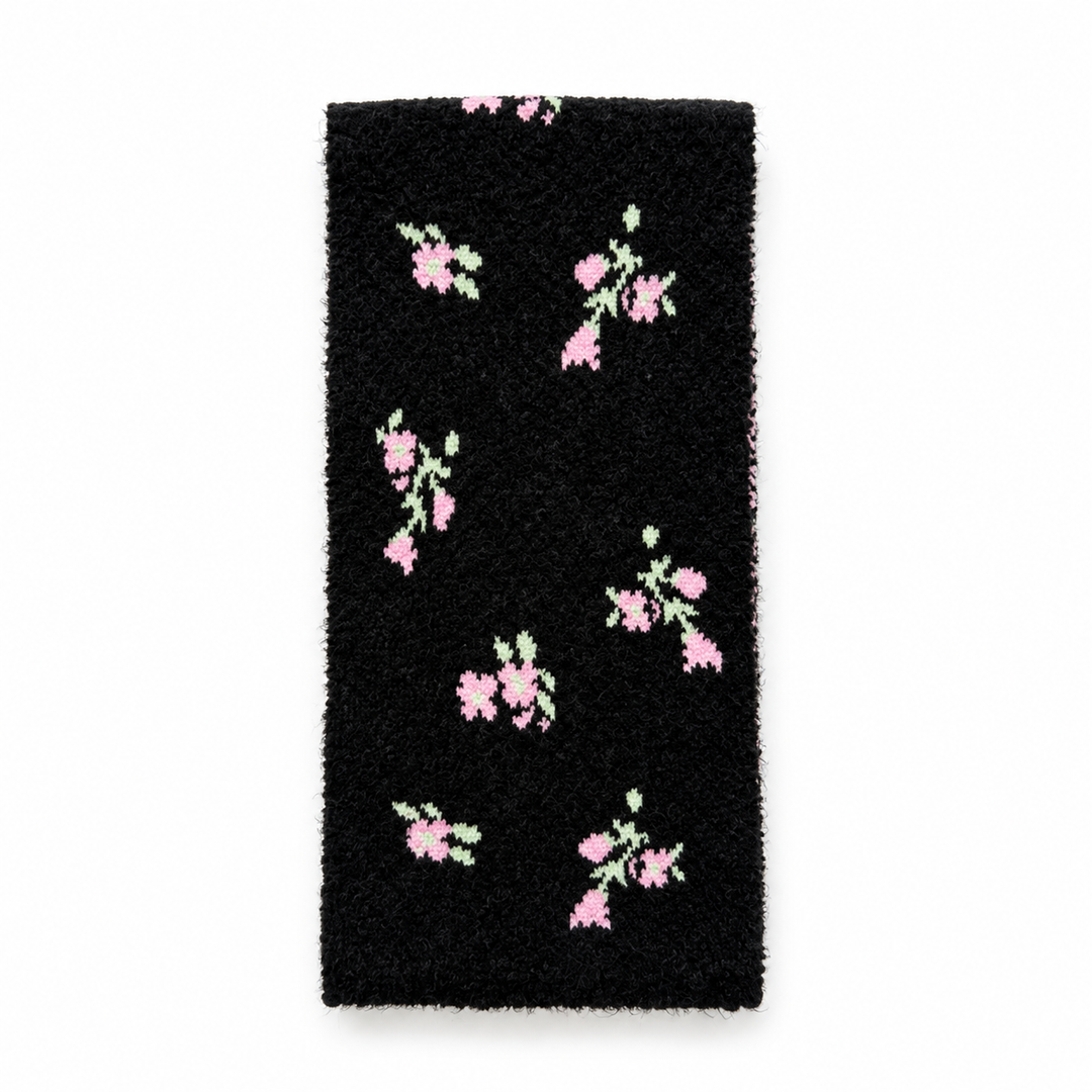 Womens Floral Jacquard Wool Blend Knit Scarf N6K233
