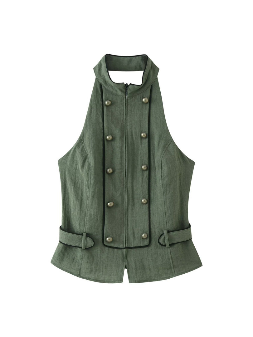 Backless Halter Neck Tank Top Women Fashion N6F200