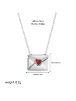 Load image into Gallery viewer, Heart Envelope Locket Photo Necklace Red Zircon  N6C181
