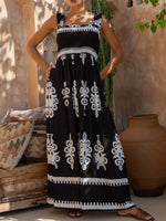 Load image into Gallery viewer, Bandeau Maxi Dress Circle Skirt Print Lightweight N5Z306
