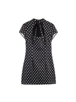 Load image into Gallery viewer, Bow Detail Square Neck Bodycon Short Dress Women N6E156