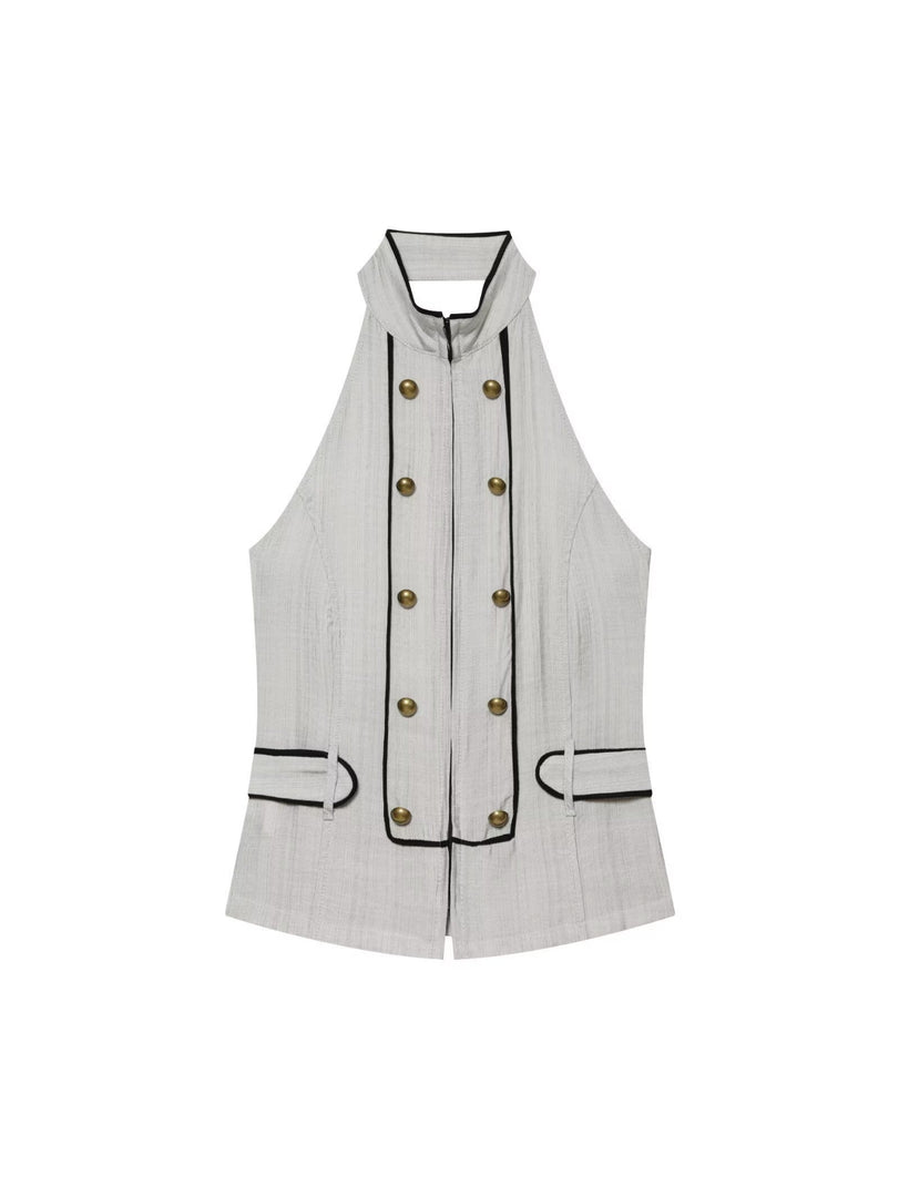 Backless Halter Neck Tank Top Women Fashion N6F200
