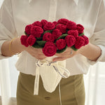 Load image into Gallery viewer, Handmade Crochet Rose Bouquet Throw Blanket Floral N6G001