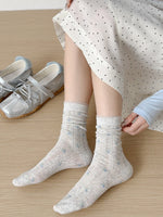 Load image into Gallery viewer, Floral Mesh Mid-Calf Socks Women N6C176