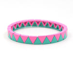 Load image into Gallery viewer, Rainbow Triangles Bracelet Modular Gold Enamel S5P050