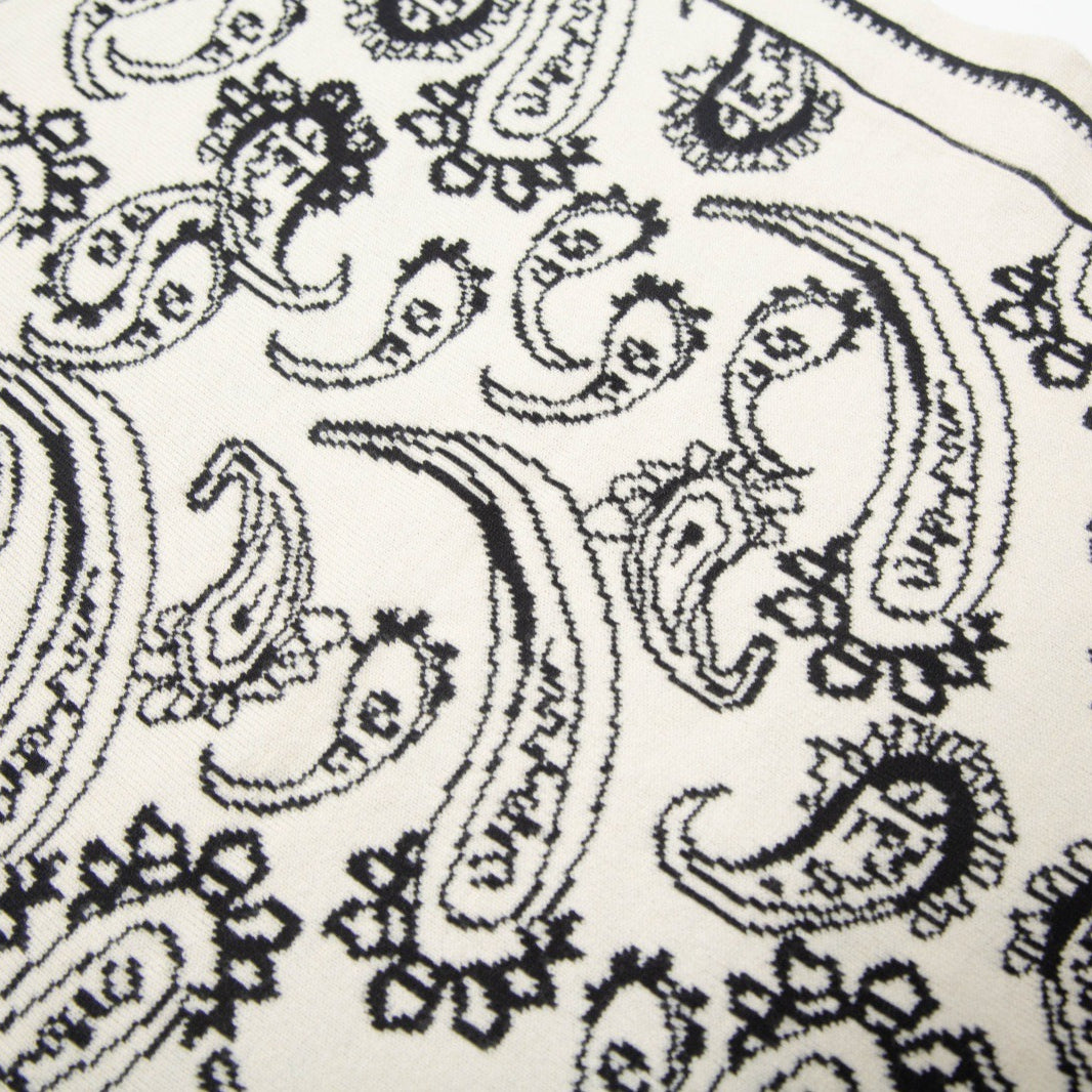 Paisley Cotton Feel Knit Triangle Scarf Shawl N6K244