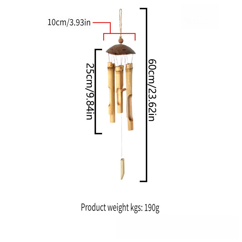 Bamboo Wind Chime Outdoor Hotel Courtyard Decor N6F314
