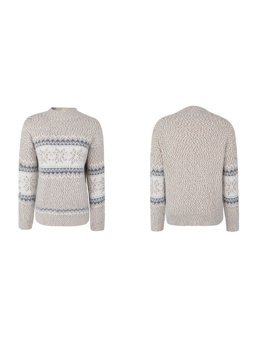 Half High Collar Snowflake Rabbit Hair Knit Sweater N6H258