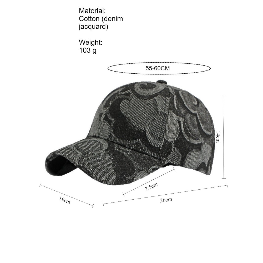 Denim Jacquard Hard Top Baseball Cap Washed Vintage N6G209