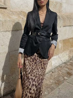 Load image into Gallery viewer, Womens Animal Print Tulle Tiered Skirt N25A074