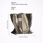 Load image into Gallery viewer, Black White Polka Dot Canvas Tote Bag Shoulder Crossbody N6F182