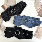 Load image into Gallery viewer, Wide Denim Waist Belt Women Corset Waist  N6H338