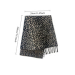 Load image into Gallery viewer, Womens 30 Percent Wool Leopard Print Fringe Scarf N6K241
