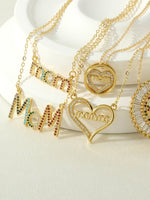 Load image into Gallery viewer, Zircon MOM Heart Pendant Necklace N6D521