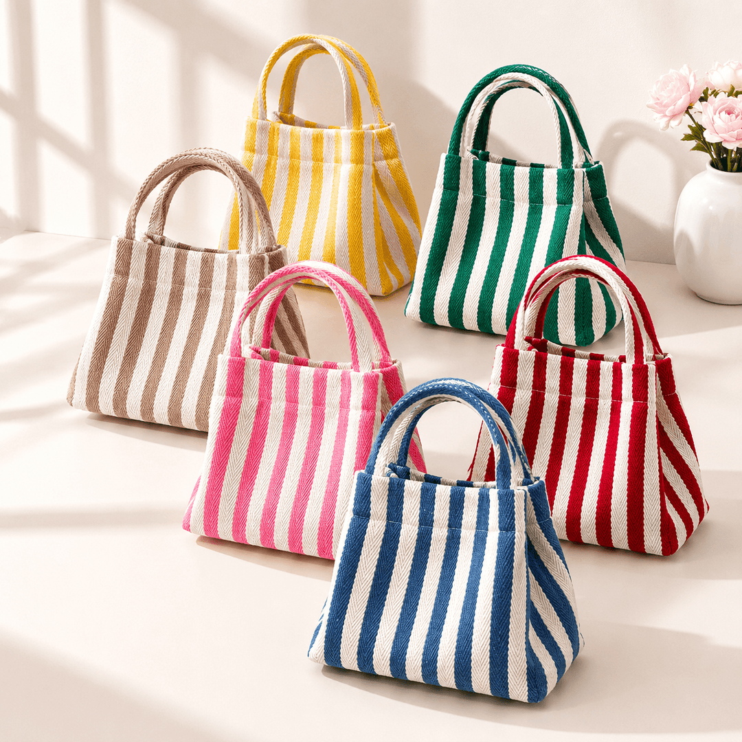 Dopamine Stripe Mini Canvas Tote Bag N6E041