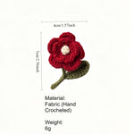 Load image into Gallery viewer, Handmade Crochet Brooch 3D Wool Flower Leaf Pin N6G014