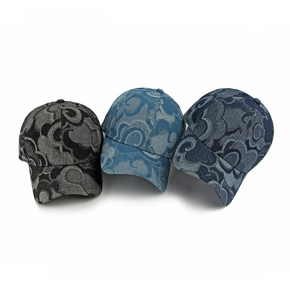 Denim Jacquard Hard Top Baseball Cap Washed Vintage N6G209