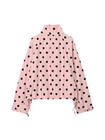 Load image into Gallery viewer, Pink Polka Dot Stand Collar Jacket Women N6C113
