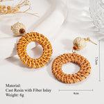 Load image into Gallery viewer, Bamboo Weave Resin Hoops Steel Rhodium Plated S5P252
