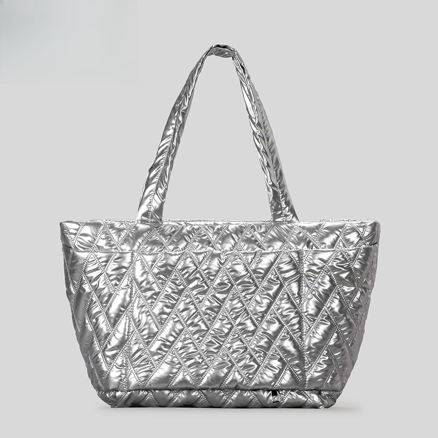 Diamond Quilted Nylon Tote  S5P377