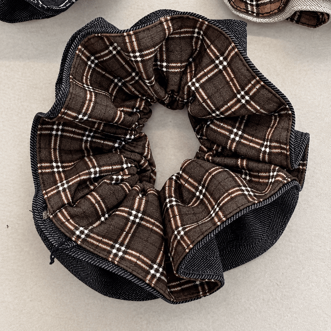 Womens Plaid Fabric Scrunchie N6K031