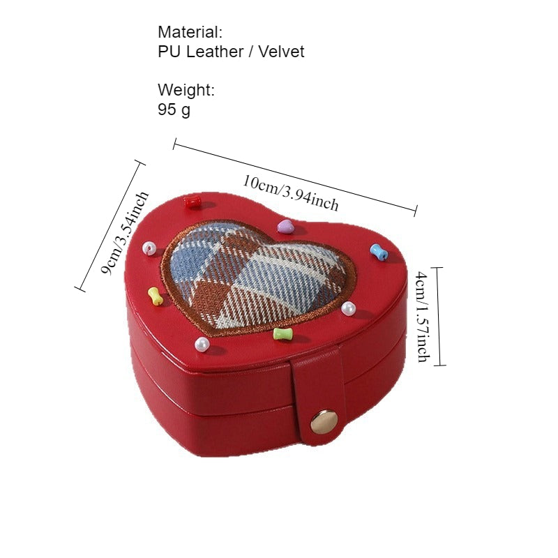Heart Ring Box Luxury Jewelry Gift Case PU Velvet N6G062