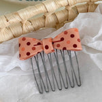 Load image into Gallery viewer, Polka Dot Bow Hair Comb Non Slip Bangs Styling Tool N6F071