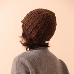 Load image into Gallery viewer, 100% Wool Crochet Lace Hollow Knit Beanie Women N6H219