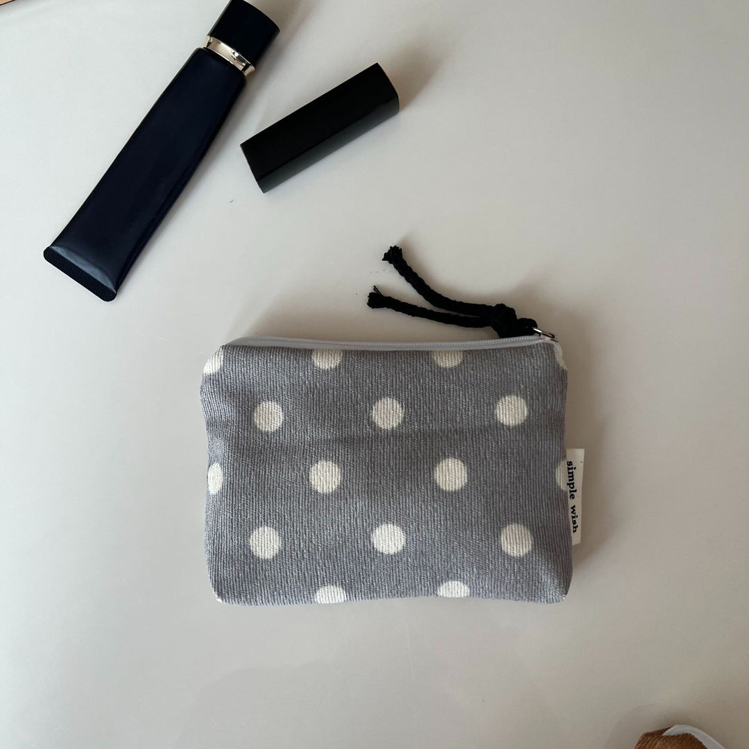 Vintage Polka Dot Corduroy Mini Coin Purse N6K106