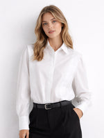 Load image into Gallery viewer, French Sharp Shoulder Slimming Shirt Women N6C136