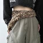 Load image into Gallery viewer, Women's Faux Fur Leopard Print Waist Belt N6J105