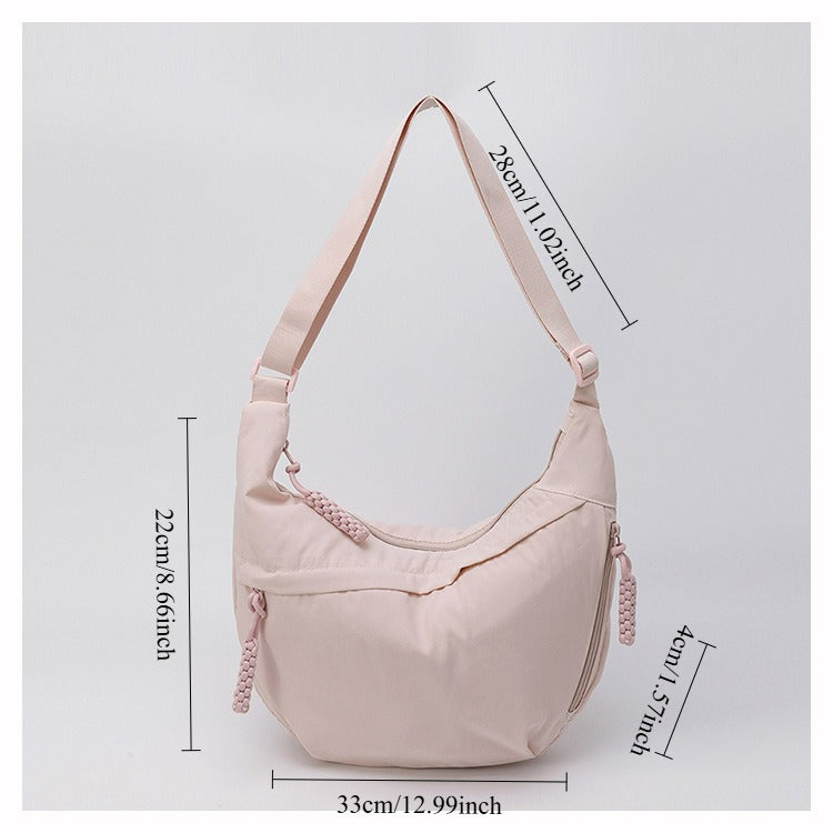 Women's Washed Nylon Dumpling Crossbody Bag N6J208