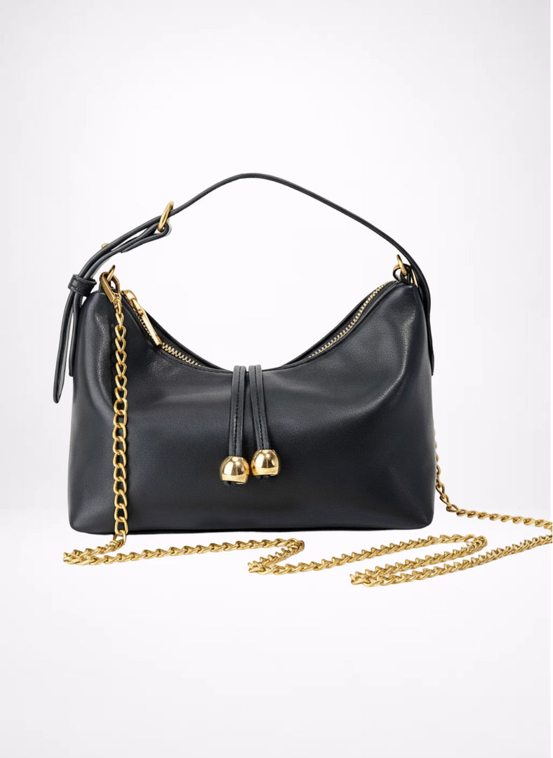 Metallic Hobo Shoulder Bag Women Black N6C034