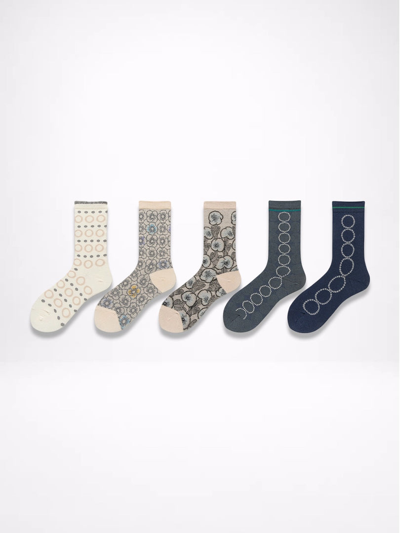 Ethnic Pattern Retro Mid-Calf Socks Women N6C172