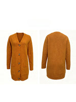 Load image into Gallery viewer, Lazy V-Neck Single-Breasted Knit Cardigan  N6G281