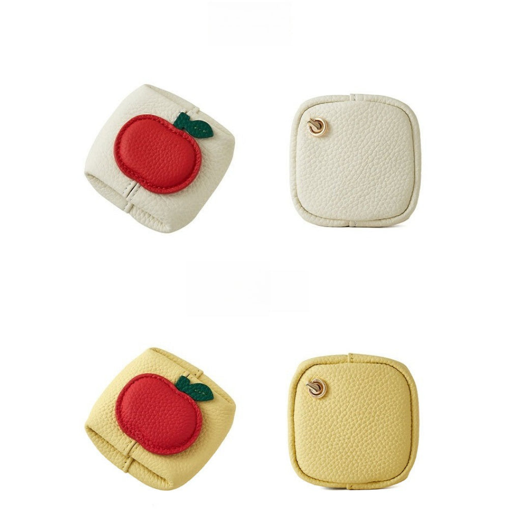 Top Grain Leather Apple Coin Purse Mini Organizer N6G089