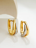Load image into Gallery viewer, Two-tone Geometric U-Shape Ear Cuff Gold Plated  N6C182
