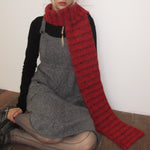 Load image into Gallery viewer, Womens Wool Blend Color Block Striped Knit Scarf N6K235