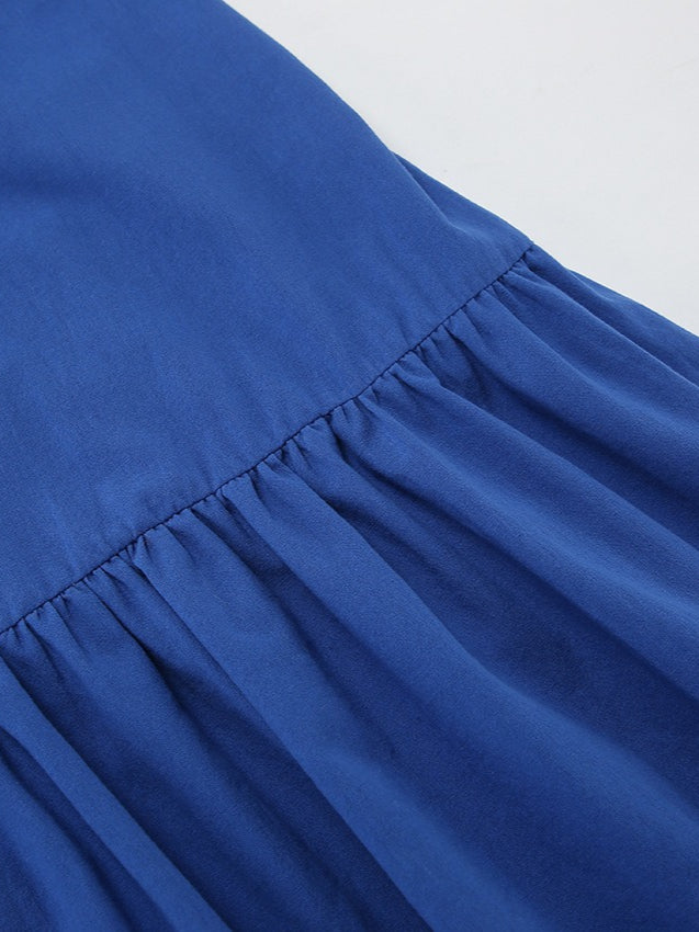 Blue V-Neck Slip Dress Women N6D113