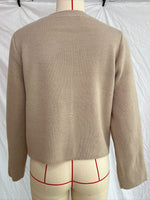 Load image into Gallery viewer, Gold Button Single-Breasted Round Neck Short Cardigan N6G143