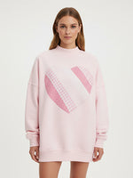 Load image into Gallery viewer, Heart Embroidery Oversized Pullover Sweater Women N6B096