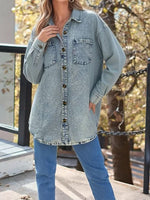 Load image into Gallery viewer, Washed Relaxed Fit Denim Shirt Women N6D164