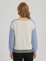 Load image into Gallery viewer, V-Neck Loose Fit Knit Pullover Women Fall Winter N6G181