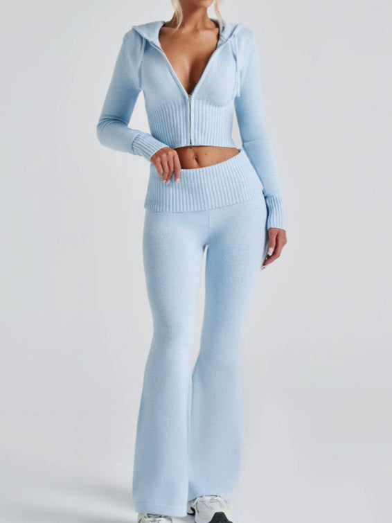 Cropped Hooded Set Fitted Pant Lightweight N5Z210