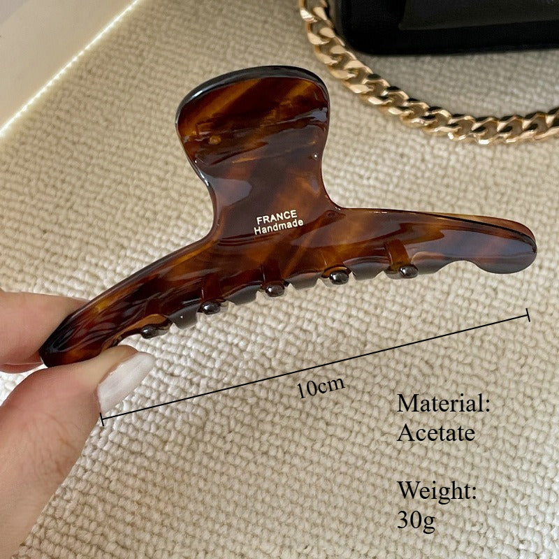 Caramel Tea Mint Dark Brown Arc Acetate Shark Clip S5P901